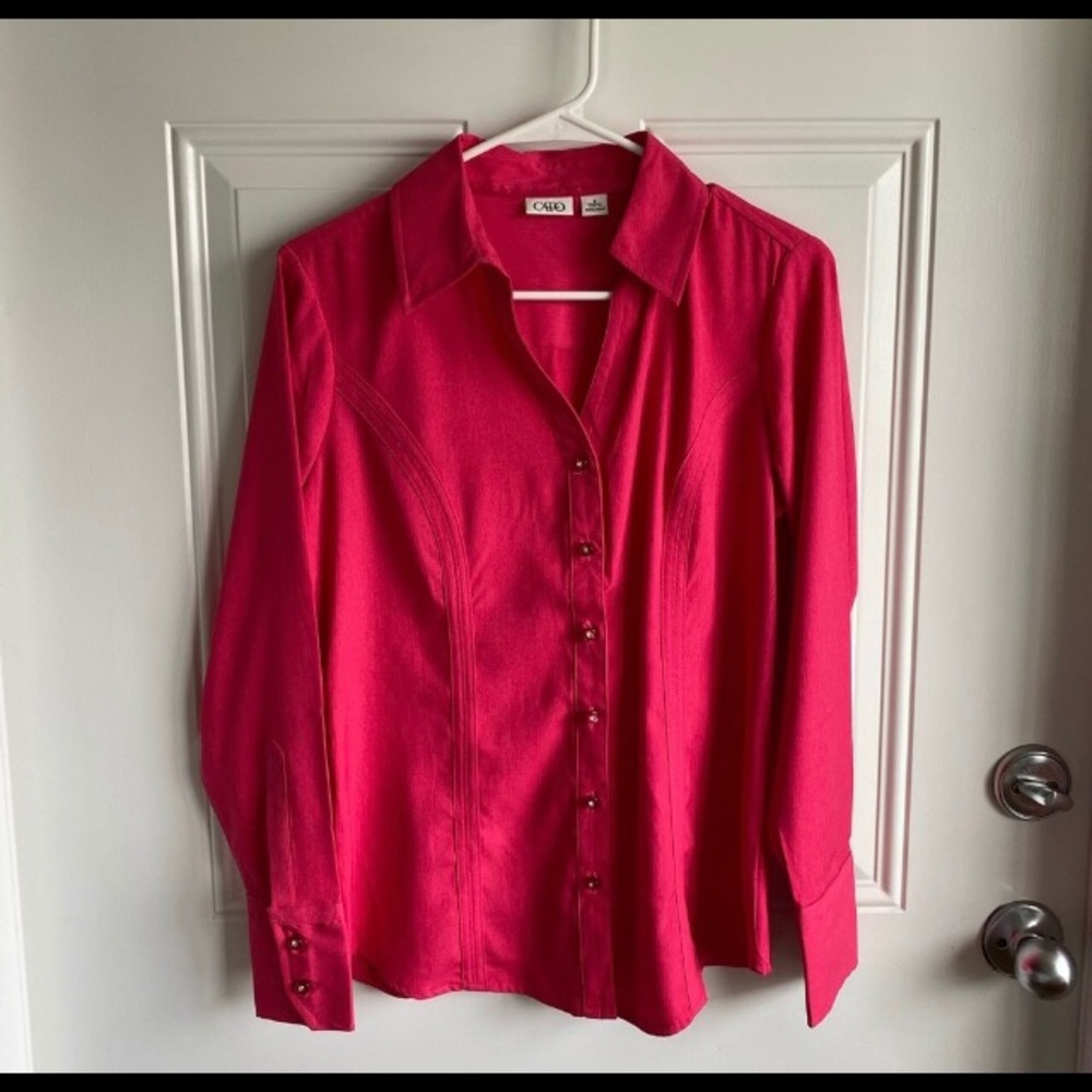 CATO Women’s 3/4 sleeve button down top